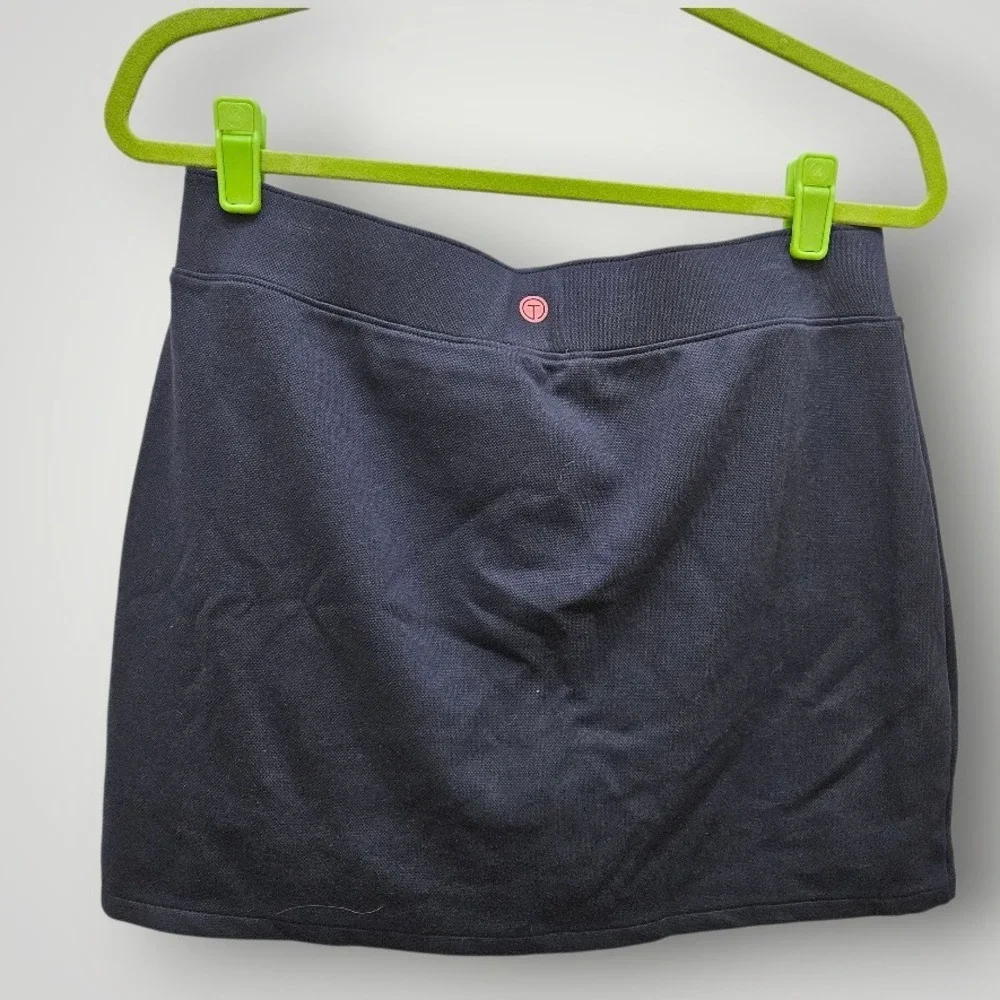 T by‎ Talbots Womens Navy Blue Tennis Skirt with Coral Stripes Size Medium New - Picture 2 of 9